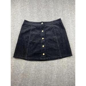 Rue21 Black Corduroy Button-Front Skirt